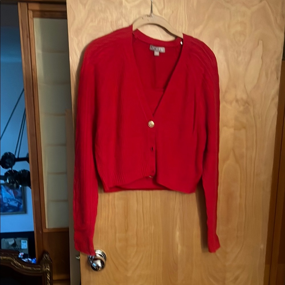 J Crew Red Cardigan Sweater Set with Tank